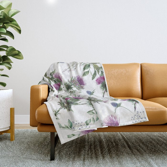 Scottish Thistle Throw Blanket Gallery Image 1