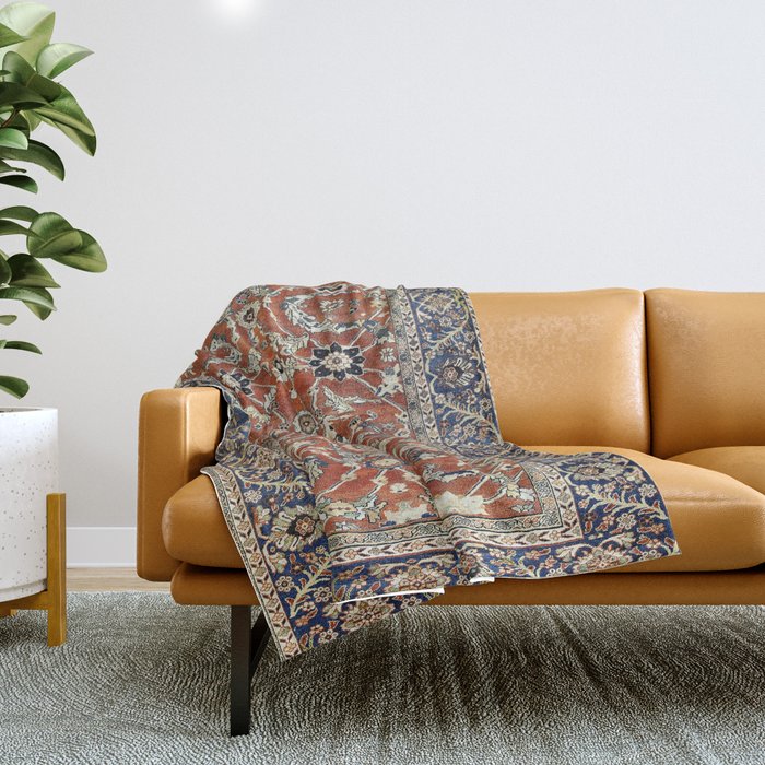 Mahal Arak West Persian Rug Print Throw Blanket Gallery Image 1