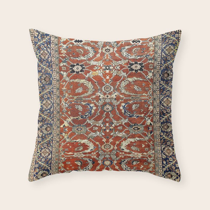 Mahal Arak West Persian Rug Print Throw Pillow Gallery Image 1