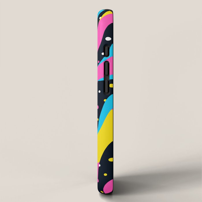 Colorful retro neon wave art pattern iPhone Case Gallery Image 2