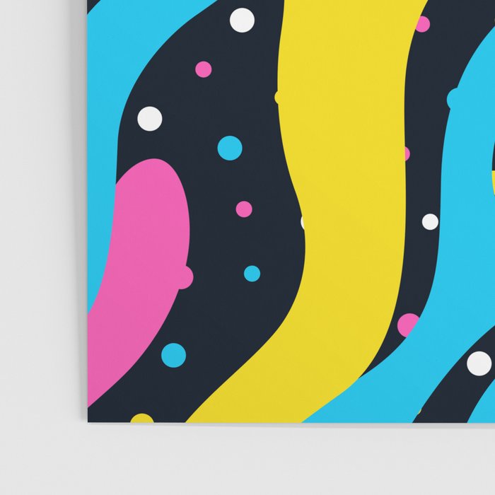 Colorful retro neon wave art pattern Poster Gallery Image 3