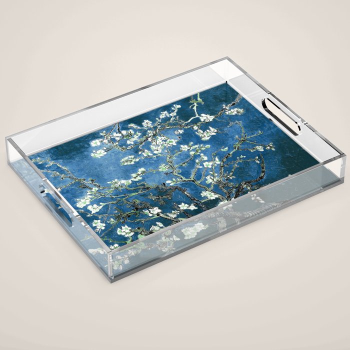 Van Gogh Almond Blossoms : Ocean Blue Art & Home Decor Acrylic Tray Gallery Image 1