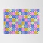 Retro Flowers Check Pattern XIV Rug Gallery Image 2