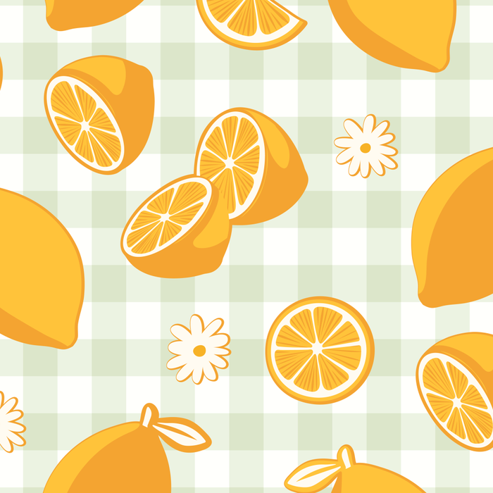 Lemons on Pastel Sage Green Gingham Coffee Mug Gallery Image 2
