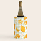 Lemons on Pastel Sage Green Gingham Wine Chiller Gallery Image 2