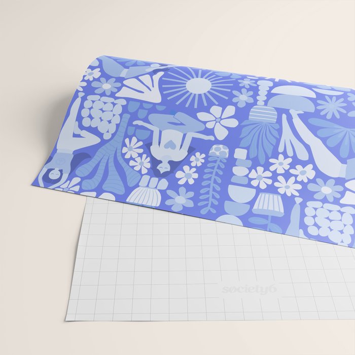 Yoga Blue Wrapping Paper Gallery Image 2