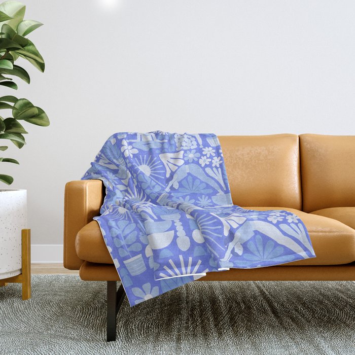 Yoga Blue Throw Blanket Gallery Image 1