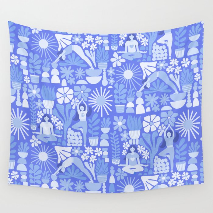 Yoga Blue Wall Tapestry Gallery Image 4