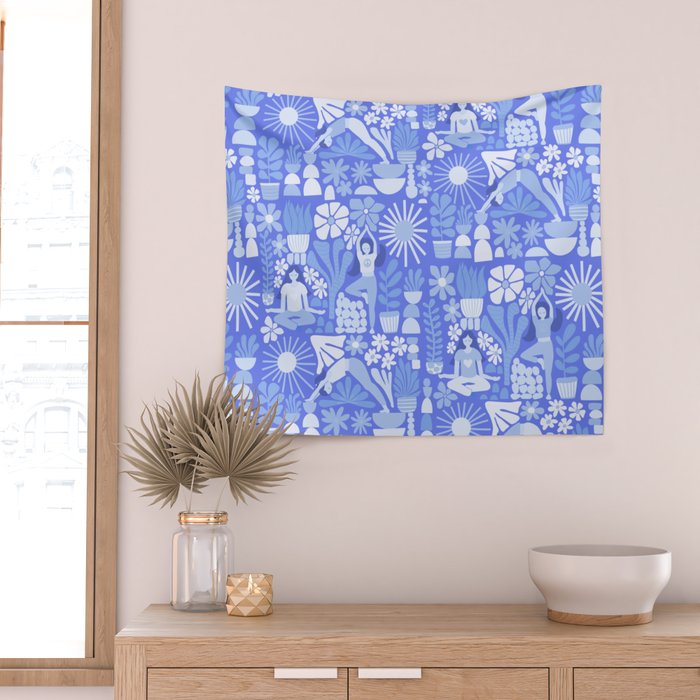 Yoga Blue Wall Tapestry Gallery Image 2