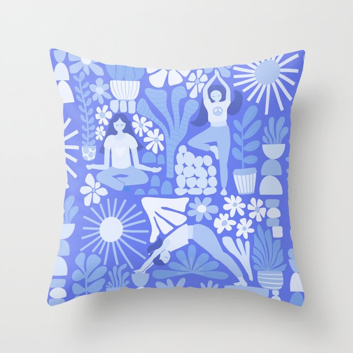Yoga Blue Throw Pillow Gallery Image 6