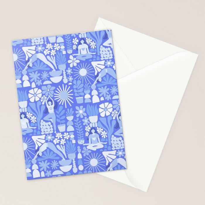 Yoga Blue Stationery Card Gallery Image 2