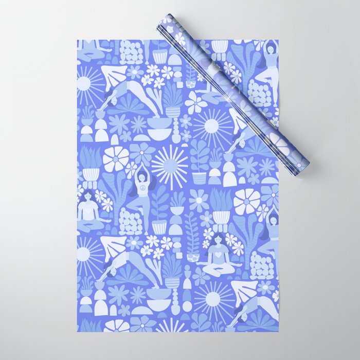 Yoga Blue Wrapping Paper Gallery Image 1
