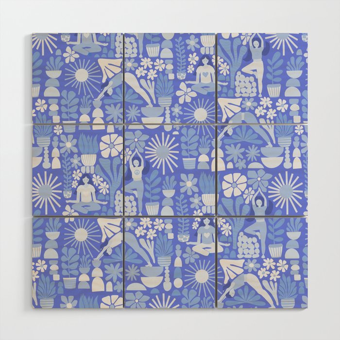 Yoga Blue Wood Wall Art