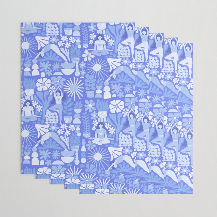 Yoga Blue Wrapping Paper Gallery Image 3