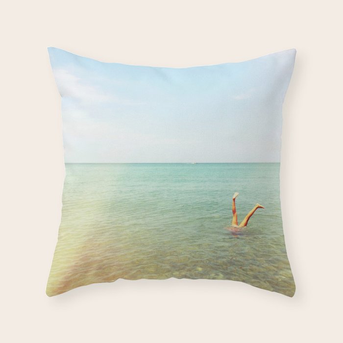 Turquoise Handstand Throw Pillow Gallery Image 6
