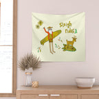 sleigh rides // surfing santa // retro surf art by surfy birdy Wall Tapestry Gallery Image 2