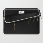Luxury Chic Black Gold Sparkly Glitter Fringe Laptop Sleeve Gallery Image 2