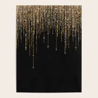 Luxury Chic Black Gold Sparkly Glitter Fringe Poster Gallery Image 4