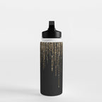 Luxury Chic Black Gold Sparkly Glitter Fringe Water Bottle Gallery Image 3