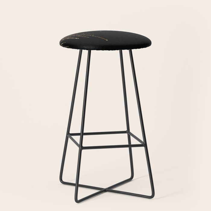 Luxury Chic Black Gold Sparkly Glitter Fringe Stool Gallery Image 1
