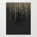 Luxury Chic Black Gold Sparkly Glitter Fringe Notebook Gallery Image 4
