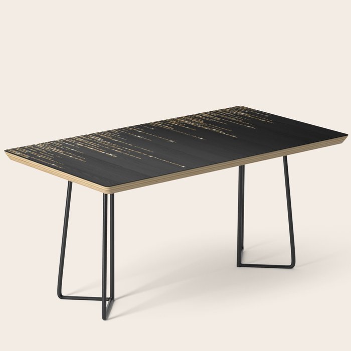 Luxury Chic Black Gold Sparkly Glitter Fringe Coffee Table Gallery Image 1