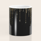 Luxury Chic Black Gold Sparkly Glitter Fringe Coffee Mug Gallery Image 4