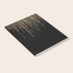 Luxury Chic Black Gold Sparkly Glitter Fringe Notebook Gallery Image 2
