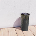 Luxury Chic Black Gold Sparkly Glitter Fringe Travel Mug Gallery Image 4