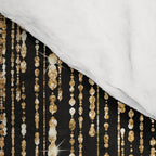 Luxury Chic Black Gold Sparkly Glitter Fringe Comforter Gallery Image 4