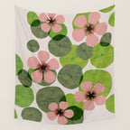 Green water lilies Wall Tapestry Gallery Image 4