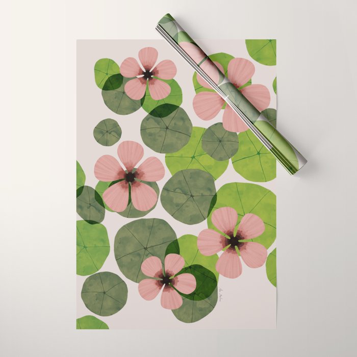 Green water lilies Wrapping Paper Gallery Image 1