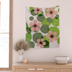 Green water lilies Wall Tapestry Gallery Image 2