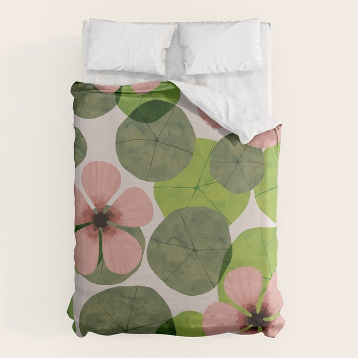 Green water lilies Duvet Cover Gallery Image 1