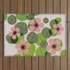 Green water lilies Outdoor Rug Gallery Image 1