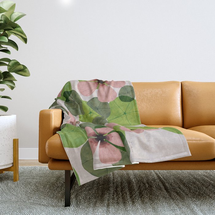 Green water lilies Throw Blanket Gallery Image 1
