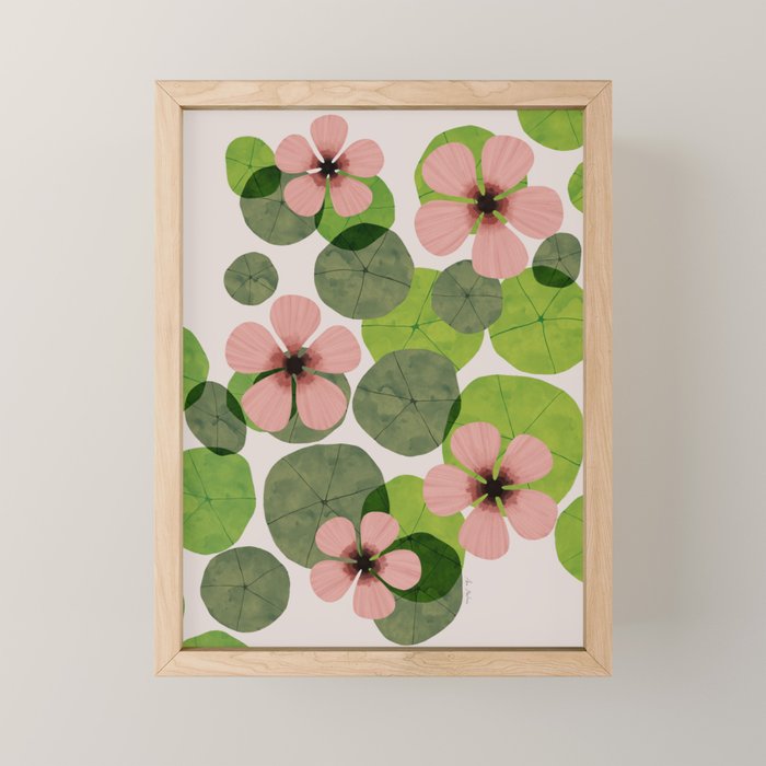 Green water lilies Mini Art Print Gallery Image 1