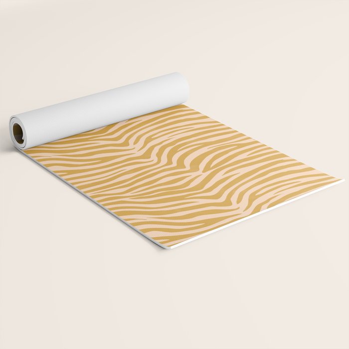 Dopamine Zebra Print In Amber Yellow Yoga Mat Gallery Image 2