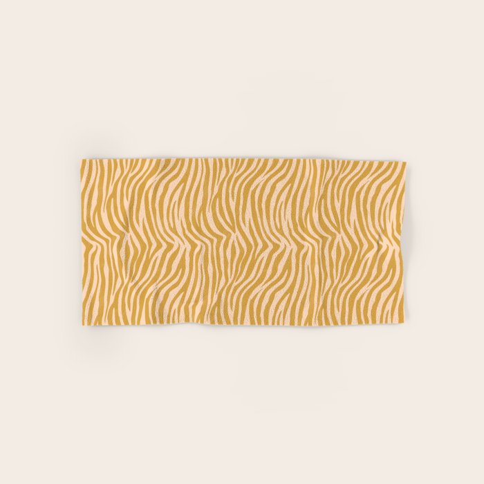 Dopamine Zebra Print In Amber Yellow Bath Towel Gallery Image 1