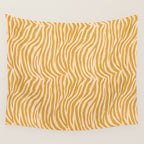 Dopamine Zebra Print In Amber Yellow Wall Tapestry Gallery Image 4