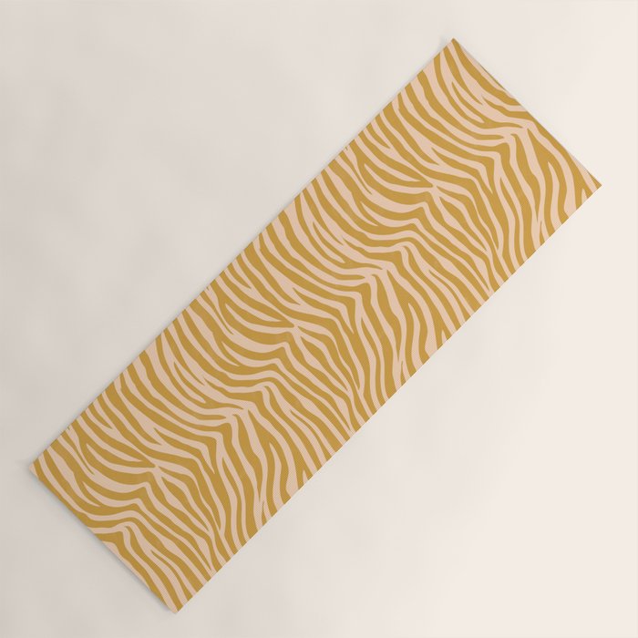 Dopamine Zebra Print In Amber Yellow Yoga Mat Gallery Image 1