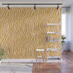 Dopamine Zebra Print In Amber Yellow Wall Mural Gallery Image 1