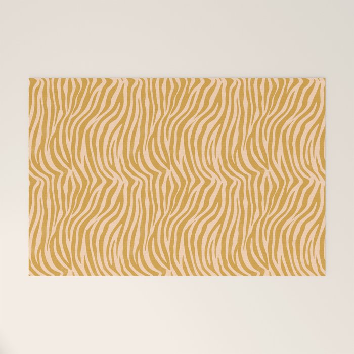 Dopamine Zebra Print In Amber Yellow Welcome Mat Gallery Image 1