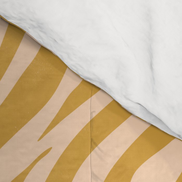 Dopamine Zebra Print In Amber Yellow Comforter Gallery Image 4