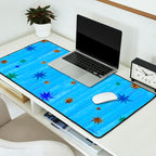Celestial Star Twinkle in Blue Watercolor Desk Mat Gallery Image 2