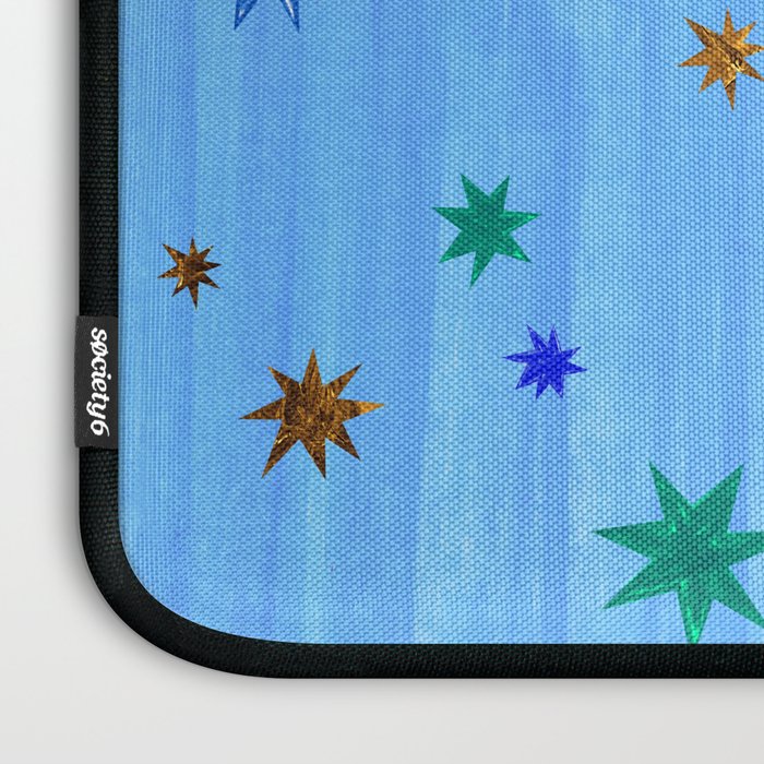 Celestial Star Twinkle in Blue Watercolor Laptop Sleeve Gallery Image 3