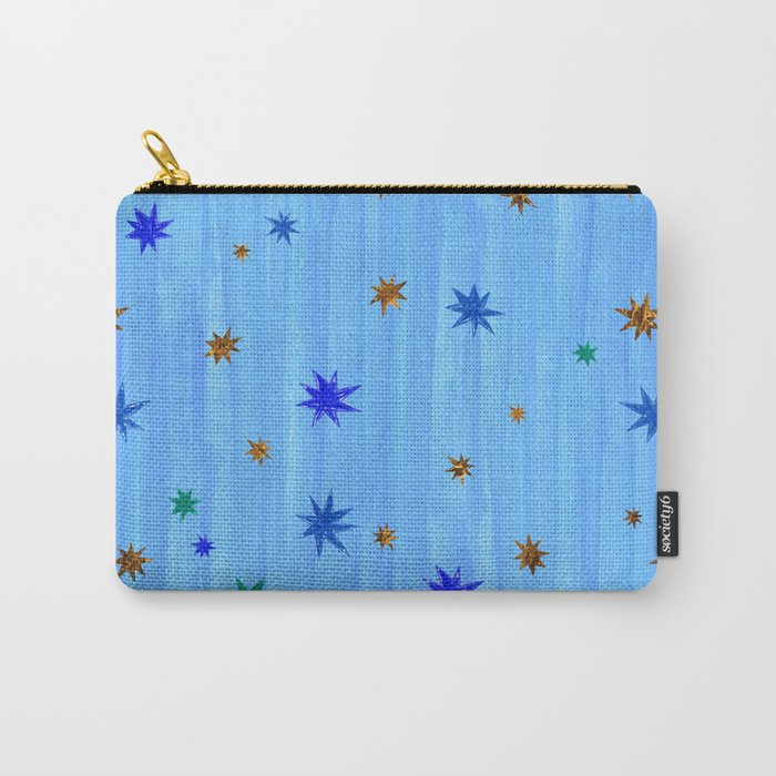 Celestial Star Twinkle in Blue Watercolor Carry All Pouch Gallery Image 1
