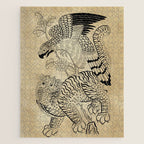 Tiger and hawk Type1 - Minhwa-Korean traditional folk art Jigsaw Puzzle Gallery Image 1