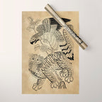 Tiger and hawk Type1 - Minhwa-Korean traditional folk art Wrapping Paper Gallery Image 1