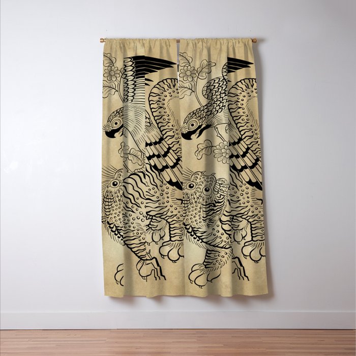 Tiger and hawk Type1 - Minhwa-Korean traditional folk art Window Curtain Gallery Image 3